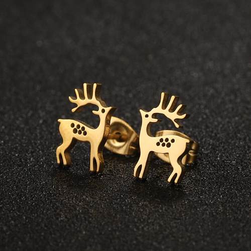 1 Pair Casual Simple Style Elk Plating Hollow Out Stainless Steel  Ear Studs