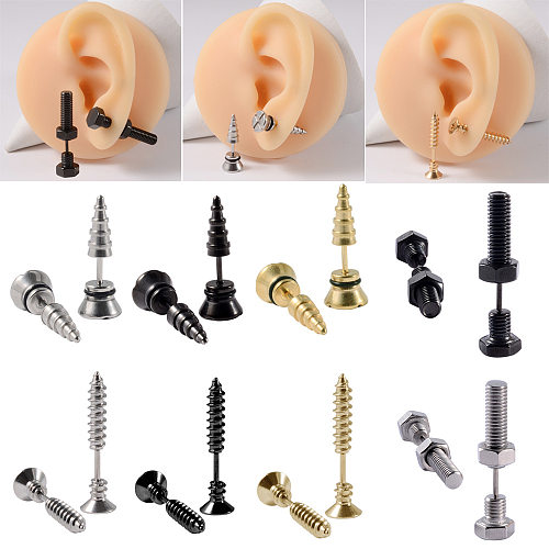 1 Piece Simple Style Geometric Stainless Steel  Ear Studs