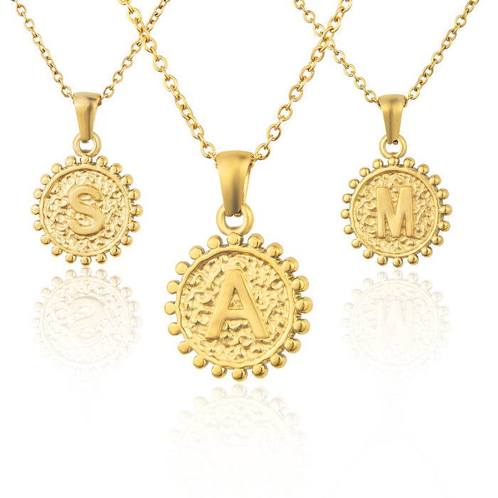المجوهرات بالجملة جولة بسيطة 26 رسالة قلادة الفولاذ المقاوم للصدأ قلادة المجوهرات