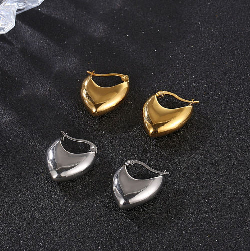 1 Pair Simple Style Classic Style C Shape Plating Stainless Steel Earrings