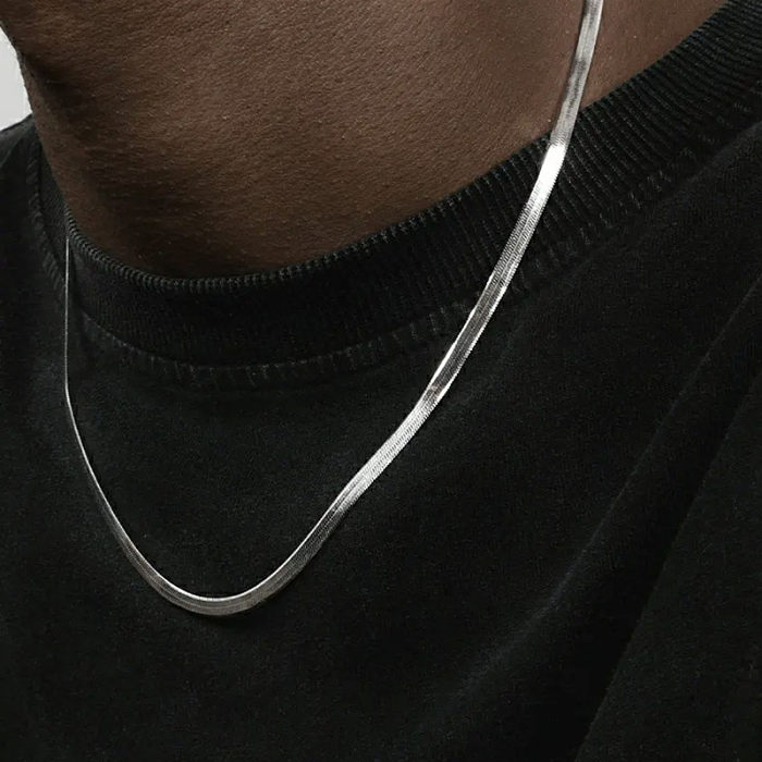 Simple Style Round Stainless Steel Polishing Necklace 1 Piece