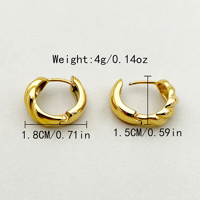 1 Pair Casual Simple Style Solid Color Plating Stainless Steel  Gold Plated Earrings