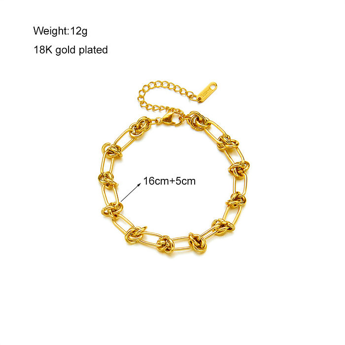 Fashion Geometric Titanium Steel Plating Inlay Zircon Bracelets 1 Piece