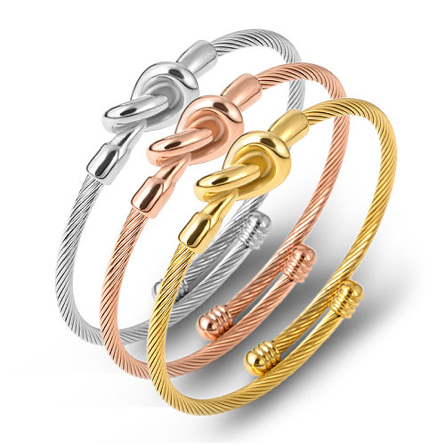 Commute Solid Color Stainless Steel Gold Plated Bangle In Bulk