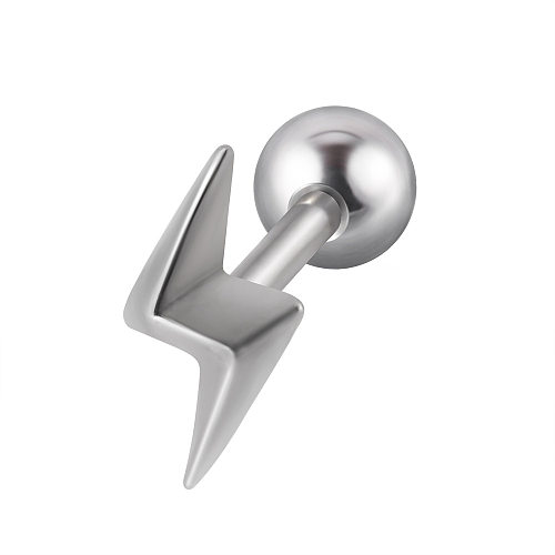 1 peça estilo simples estilo legal geométrico cobra relâmpago brincos de orelha de aço inoxidável