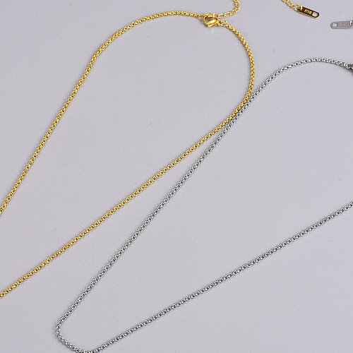 Simple Style Solid Color Stainless Steel Necklace Plating Stainless Steel  Necklaces