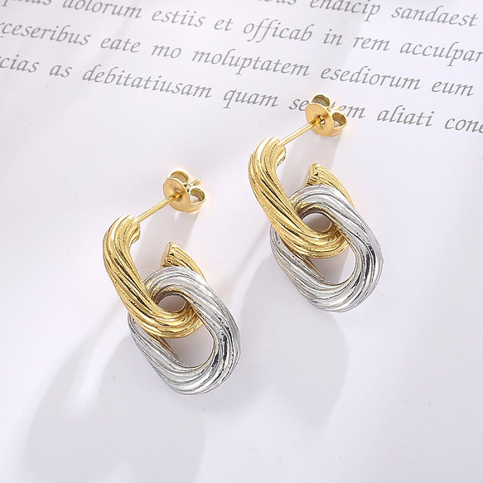Fashion Geometric Stainless Steel Drop Earrings Plating Metal Stainless Steel  Earrings