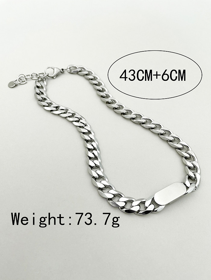 Hip-Hop Geometric Stainless Steel  Plating Gold Plated Necklace