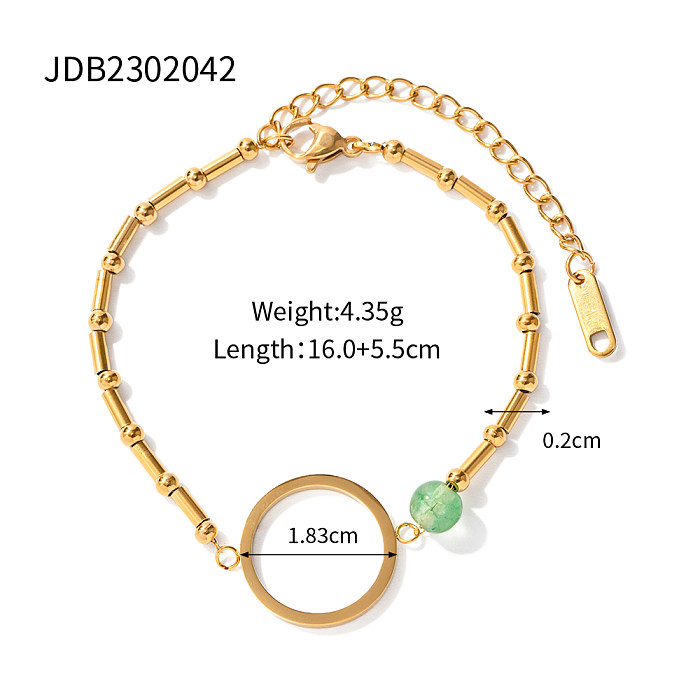 Bracelets plaqués or 18 carats ronds en acier inoxydable de style simple