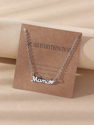 1 Stück modische MAMA-Buchstaben-Halskette mit Edelstahlbeschichtung