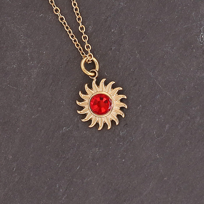 New Sun Flower Cross Pendant Female Fashion Simple Clavicle Chain Retro Necklace