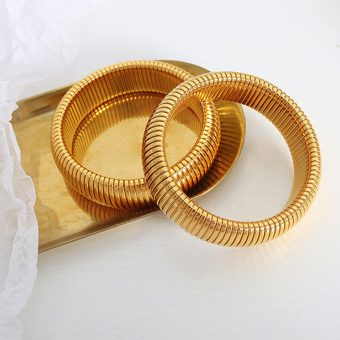 Bracelet plaqué or en acier titane de couleur unie Commute