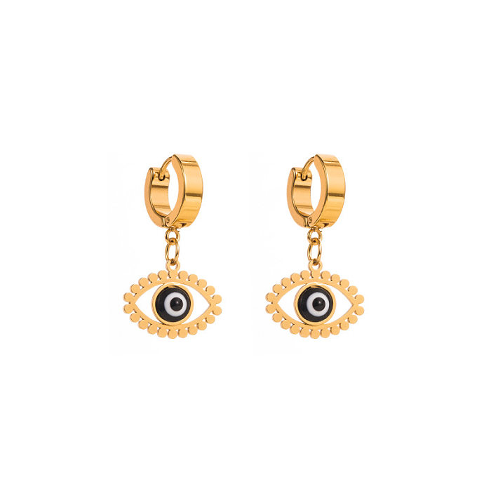 Fashion Eye Edelstahl vergoldete Ohrringe 1 Paar