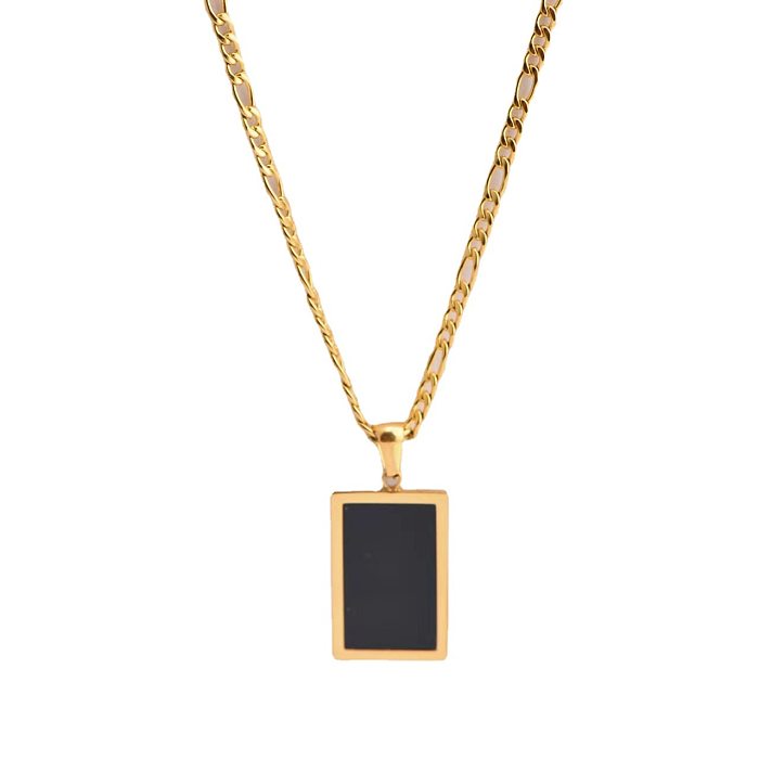 Wholesale Simple Style Rectangle Stainless Steel  Shell Pendant Necklace