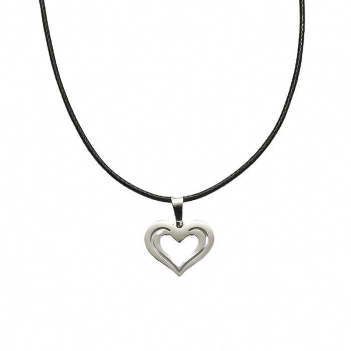 Commute Heart Shape Stainless Steel  Pendant Necklace