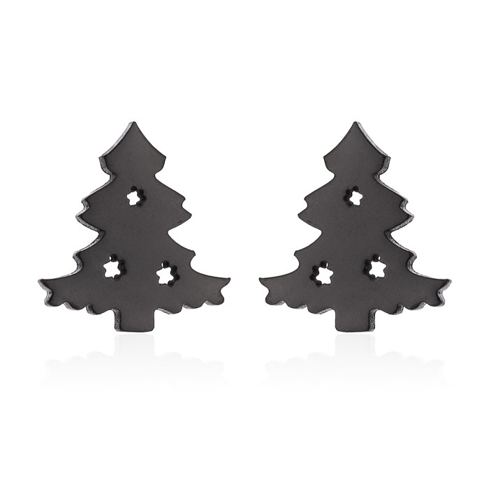 Fashion Christmas Tree Stainless Steel Plating Ear Studs 1 Pair