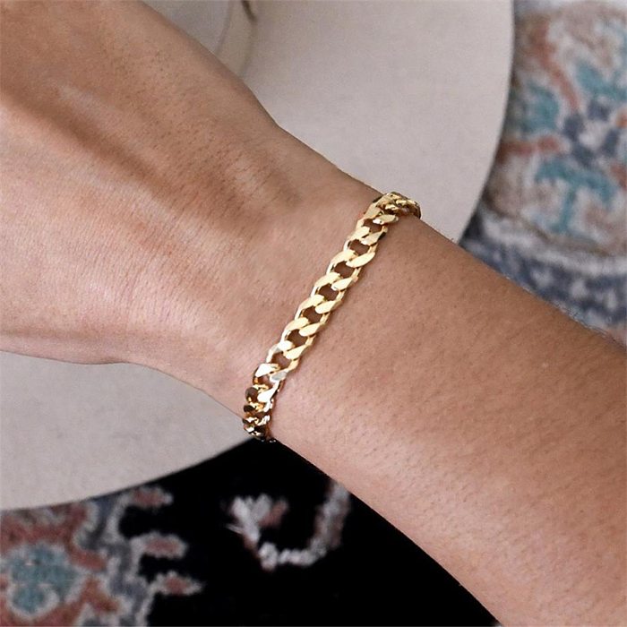 Retro Simple Twist Chain 14K Gold Plated Stainless Steel Bracelet