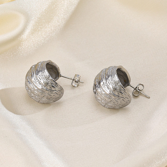 1 Pair Retro French Style Geometric Plating Stainless Steel  Ear Studs