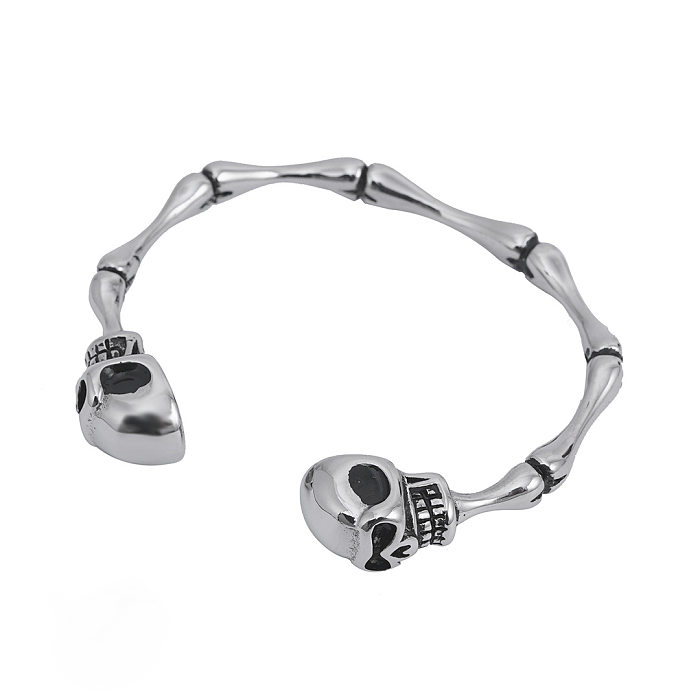 Exaggerated Cool Style Skull Stainless Steel Polishing Bangle