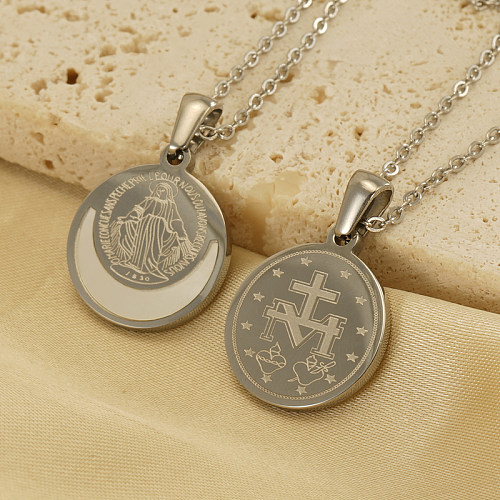 Modern Style Faith Cross Stainless Steel  Plating 18K Gold Plated Pendant Necklace