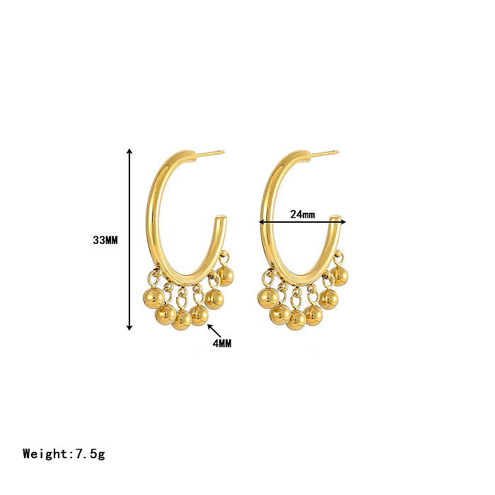 1 Pair Vintage Style Exaggerated Solid Color Plating Stainless Steel  White Gold Plated Gold Plated Drop Earrings