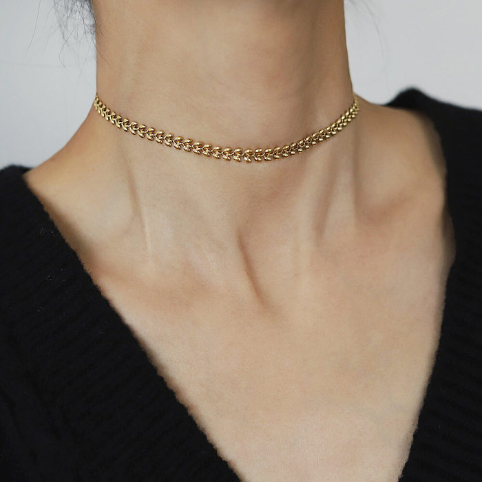 Fashion Solid Color Stainless Steel Choker 1 Piece