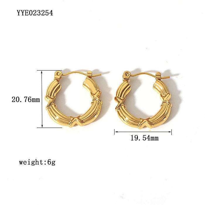 1 Pair Simple Style Commute Solid Color Plating Stainless Steel  18K Gold Plated Ear Studs