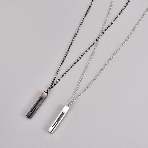 Casual Simple Style Square Stainless Steel Plating Gold Plated Pendant Necklace Long Necklace