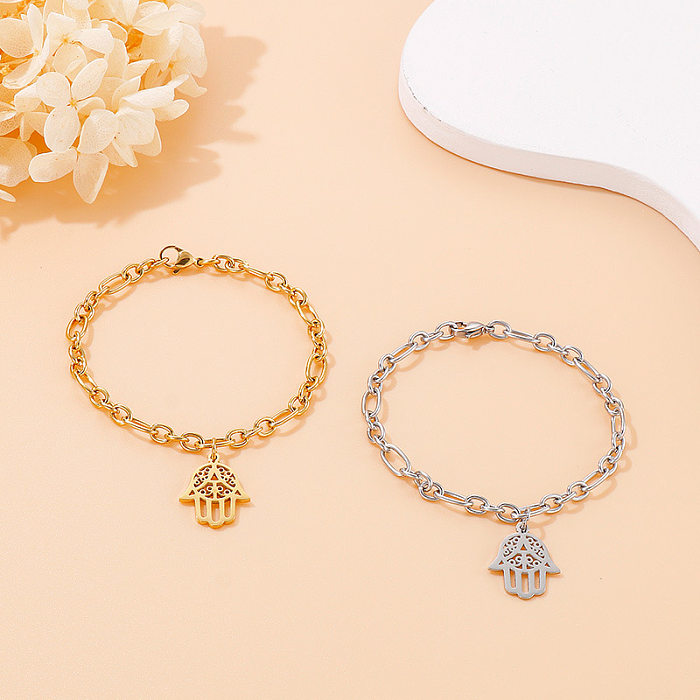 Stainless Steel Hollow Palm-shaped Fashion Bracelet Wholesale Jewelry jewelry