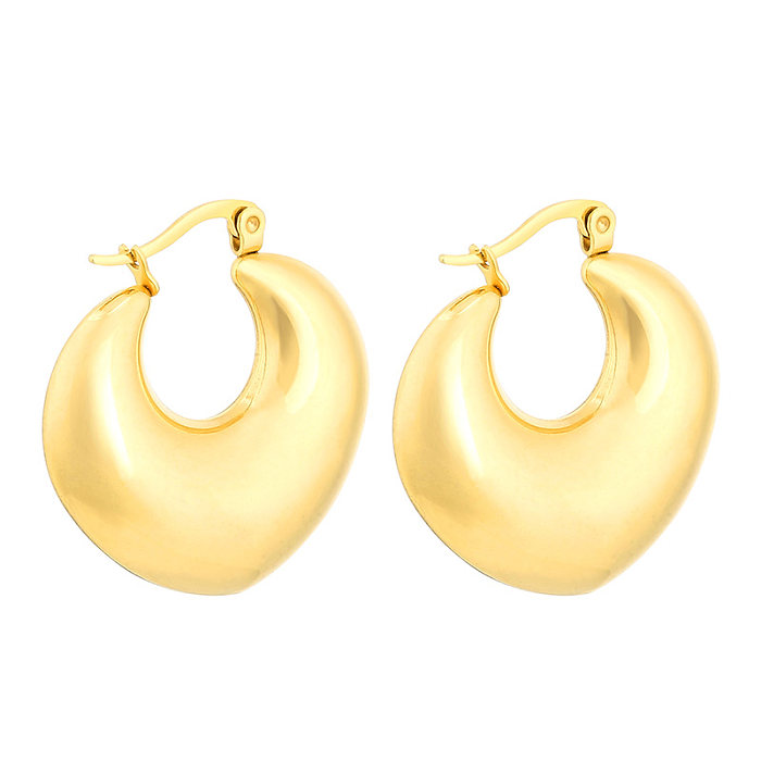 1 Pair Modern Style Simple Style Solid Color Plating Stainless Steel  18K Gold Plated Earrings