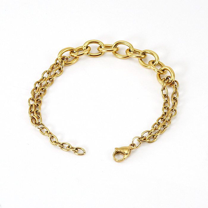 Bracelets en acier inoxydable géométriques de style simple plaquant des bracelets en acier inoxydable