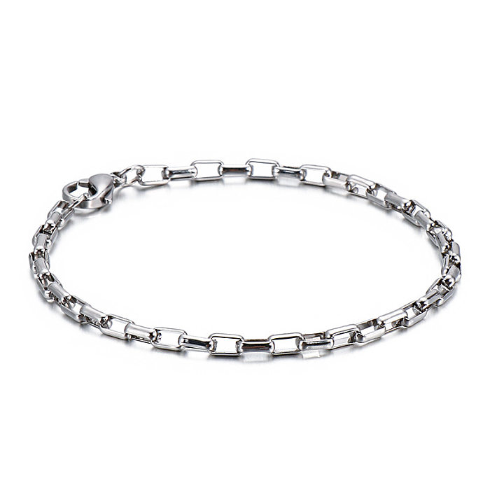 Simple Style Streetwear Geometric Titanium Steel Polishing Bracelets