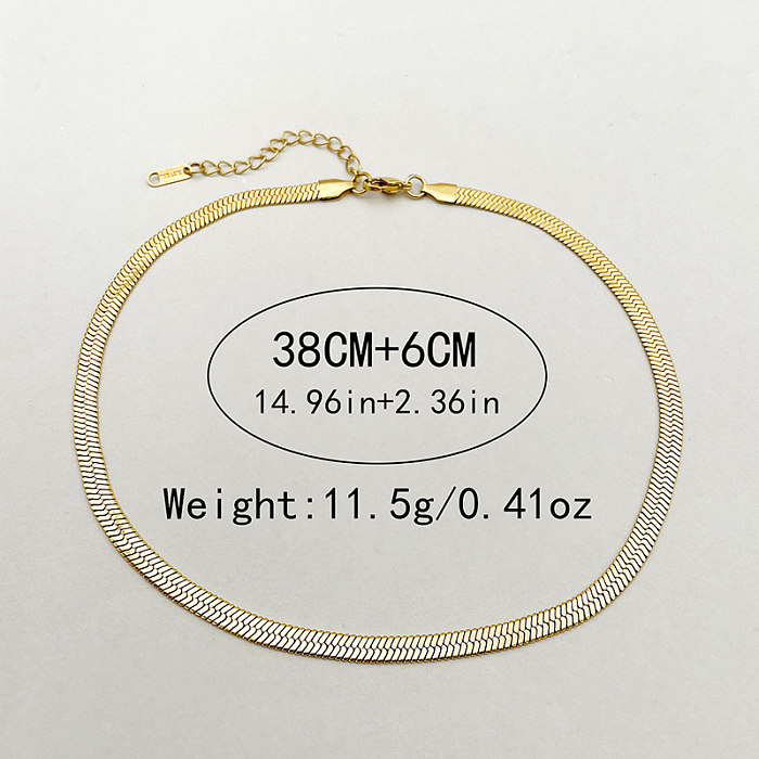 Punk Simple Style Solid Color Stainless Steel  Polishing Plating Gold Plated Necklace