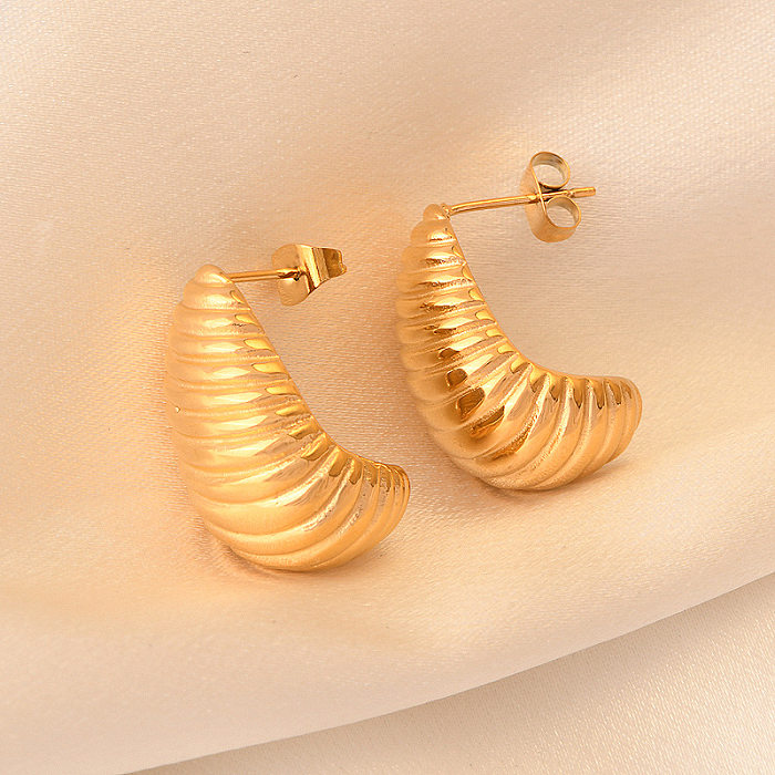 1 Pair IG Style Geometric Plating Stainless Steel 18K Gold Plated Ear Studs