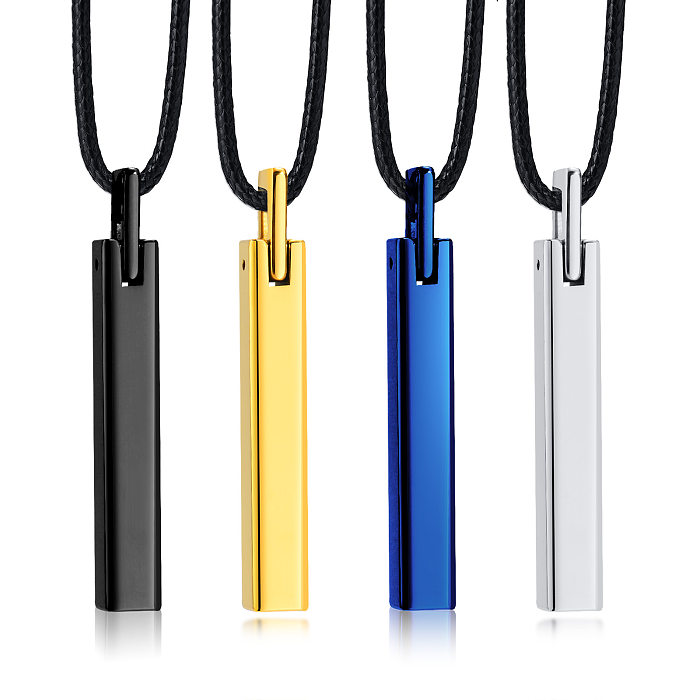 Collier pendentif en acier tungstène de couleur unie, Style Simple, placage de colliers en acier inoxydable