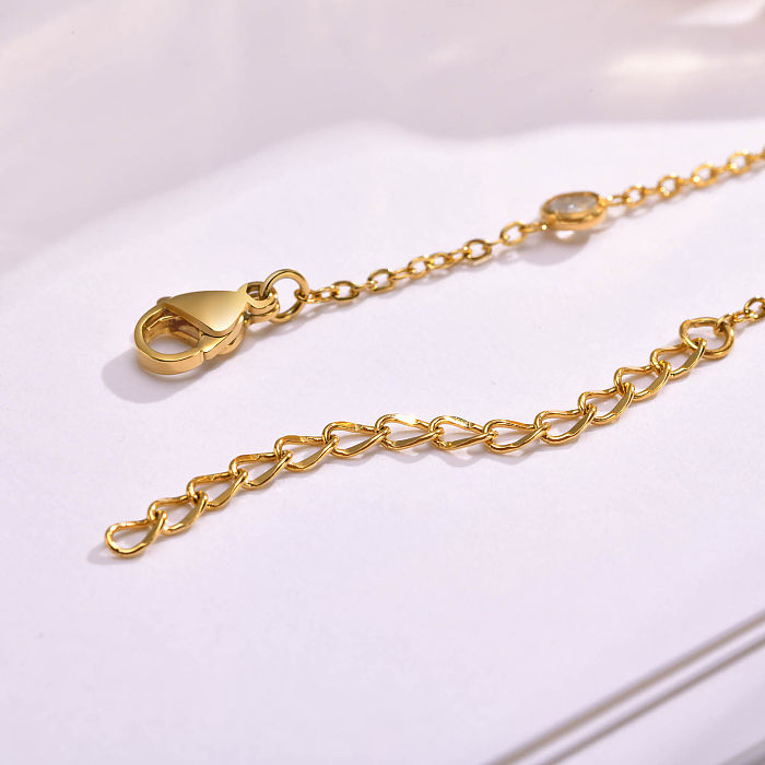 Pulseiras elegantes femininas geométricas banhadas a ouro em aço inoxidável
