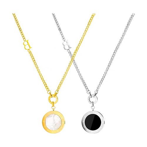 Simple Style Round Stainless Steel Pendant Necklace 1 Piece