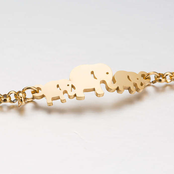 Bracelets de placage d'acier inoxydable d'éléphant de papillon de mode
