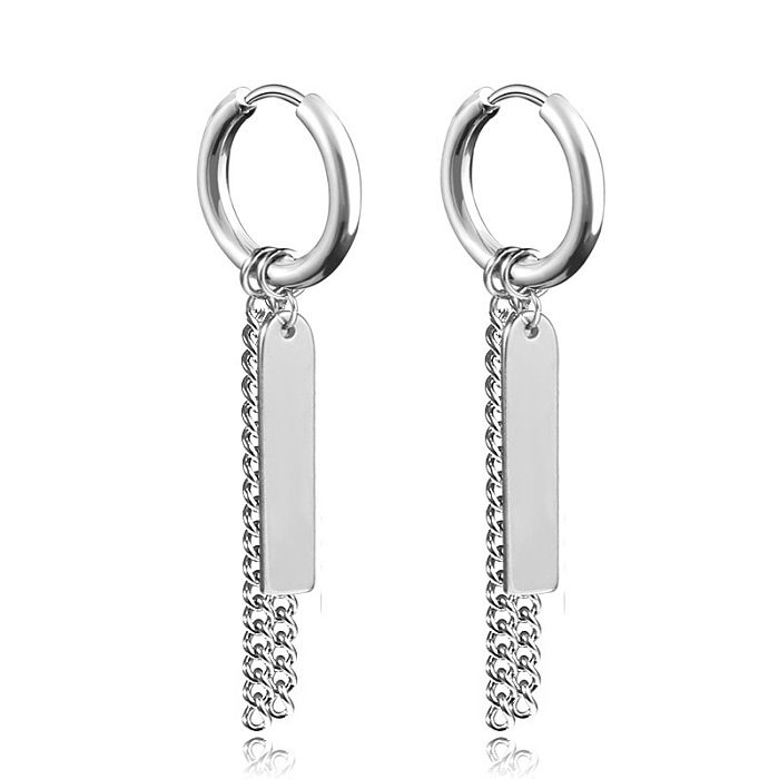 Simple Style Geometric Stainless Steel  Dangling Earrings Plating Stainless Steel  Earrings 1 Piece