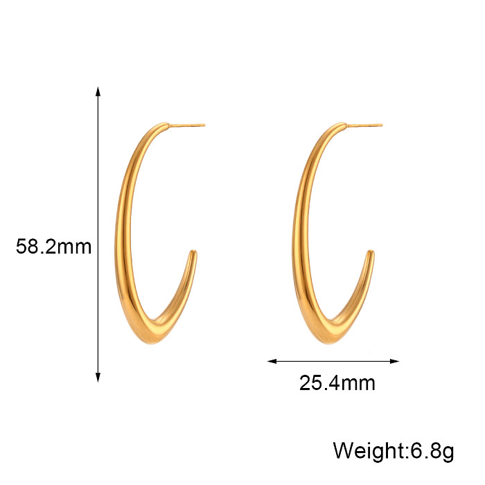 Simple Style Solid Color Stainless Steel  Plating 18K Gold Plated Women'S Ear Studs