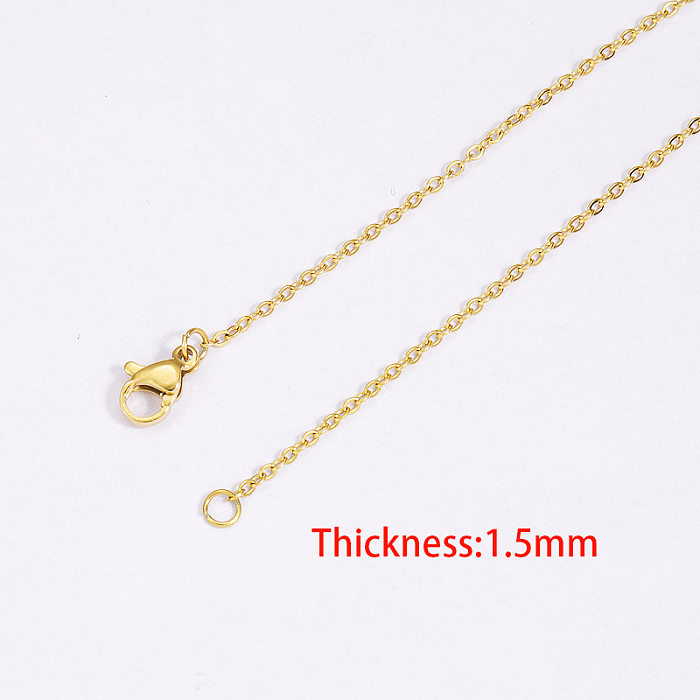 Simple Style Solid Color Stainless Steel Necklace 1 Piece