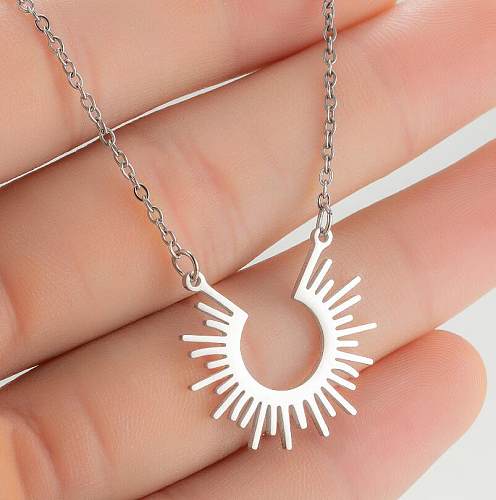 1 Piece Simple Style Sun Stainless Steel Plating Pendant Necklace