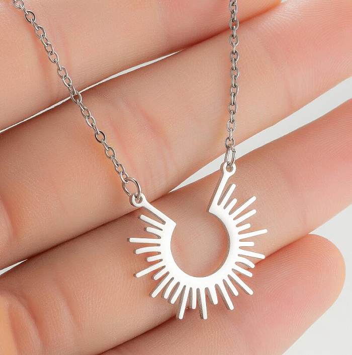 1 Piece Simple Style Sun Stainless Steel Plating Pendant Necklace