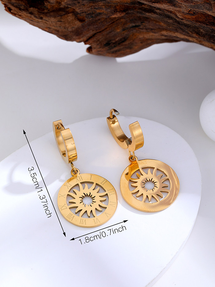 1 Pair Simple Style Roman Style Letter Plating Stainless Steel 18K Gold Plated Drop Earrings