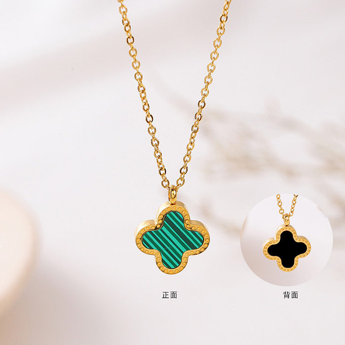 Fashion Bow Knot Stainless Steel Inlay Artificial Gemstones Pendant Necklace 1 Piece