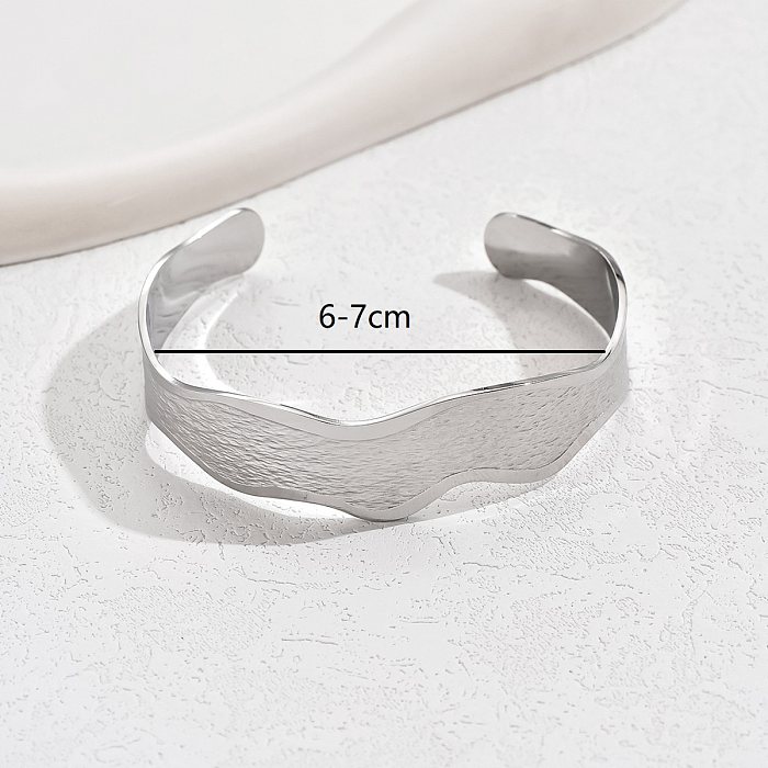 Basic Vacation C Shape Stainless Steel Irregular Plating 18K Gold Plated White Gold Plated