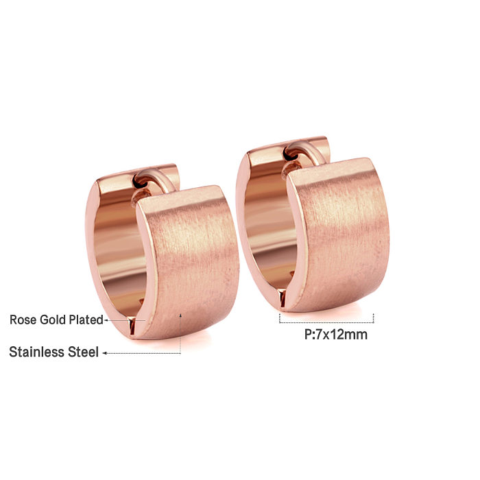Simple Style C Shape Stainless Steel  Plating Earrings 1 Pair