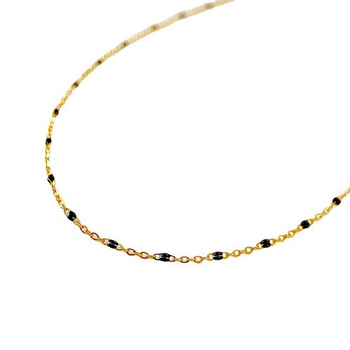 Retro Geometric Stainless Steel Enamel Necklace 1 Piece