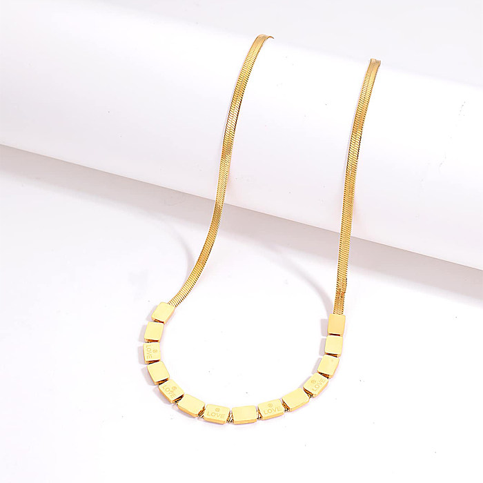 Schlichte quadratische Halskette aus Edelstahl mit Überzug aus Edelstahl