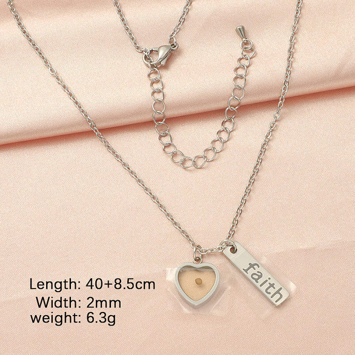 Sweet Letter Heart Shape Stainless Steel  Plating Gold Plated Silver Plated Pendant Necklace